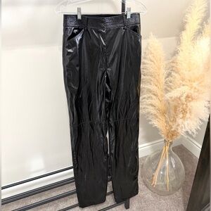 Aritzia Wilfred Black Funk Pants Faux Leather High Waist
